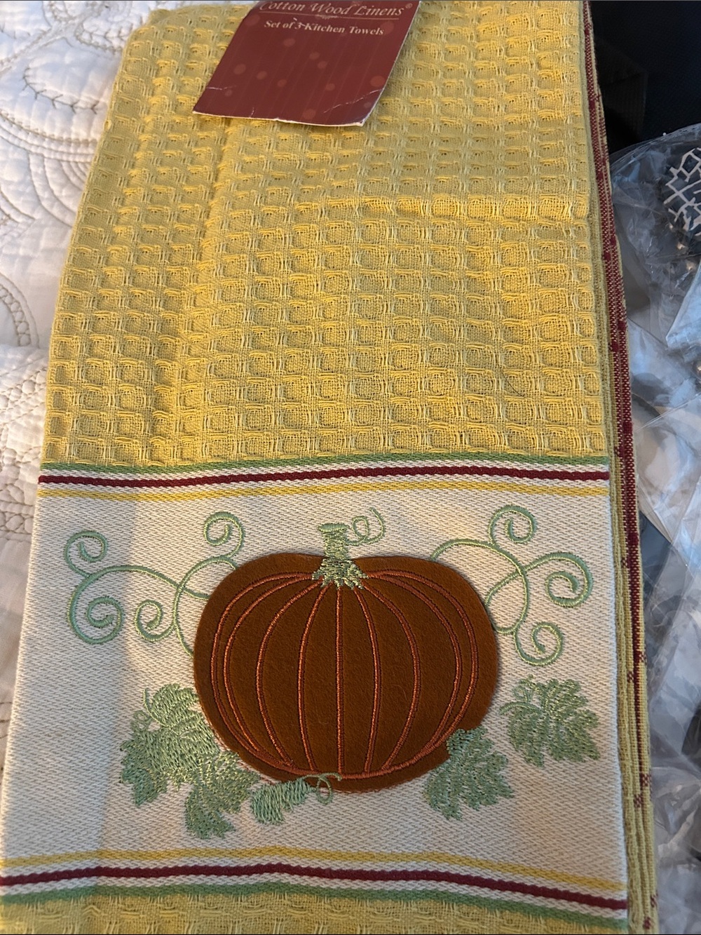 Assorted Pumpkin Kitchen Towels - Set of 3